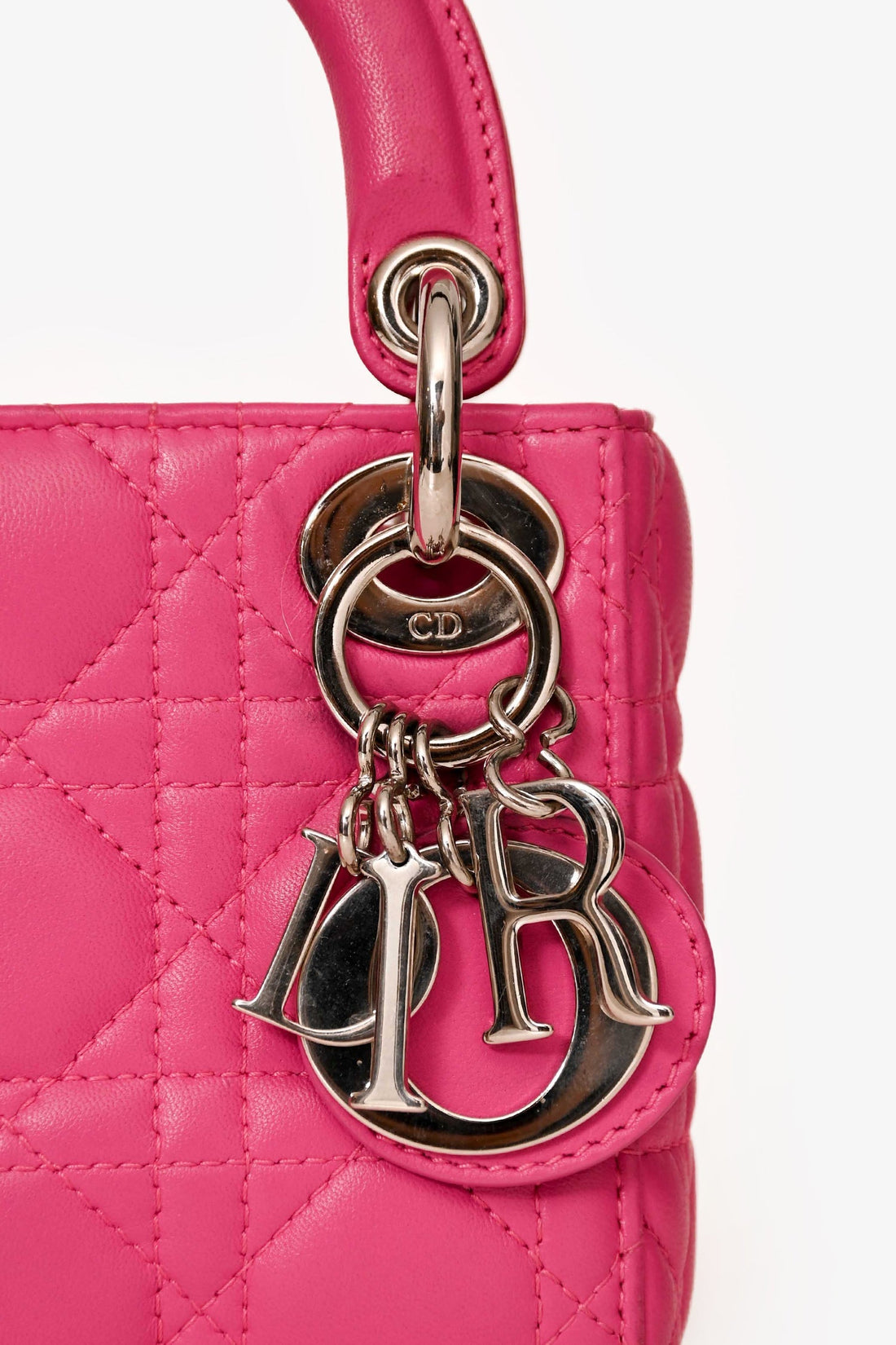 Christian Dior Pink Cannage Leather Mini 'Lady Dior' with Strap