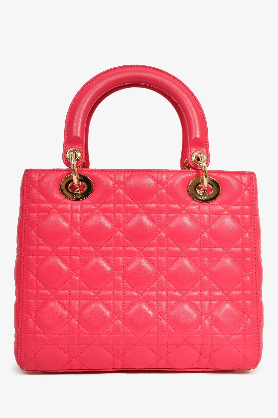 Christian Dior 2013 Pink Leather Medium 'Lady Dior' Top Handle Bag