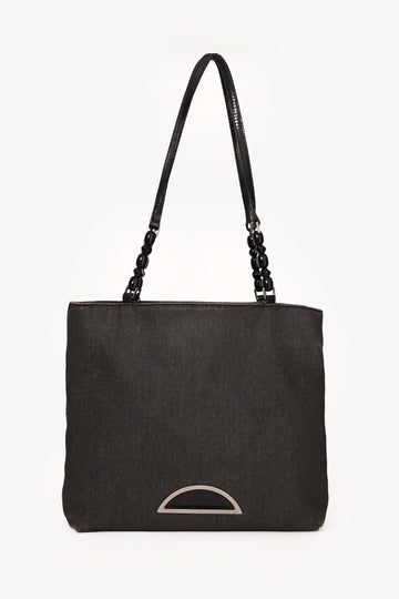 Christian Dior 2001 Grey Denim Maris Pearl Tote