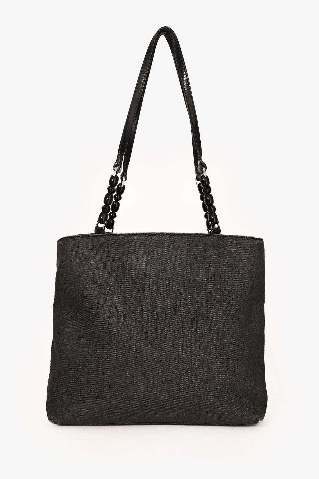 Christian Dior 2001 Grey Denim Maris Pearl Tote