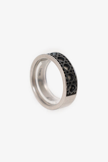 Christian Dior Ruthenium-finish Silver Cannage Ring