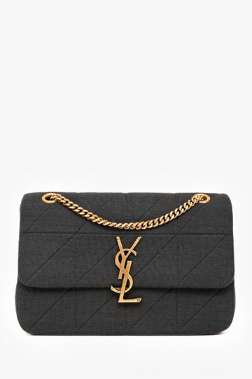 Saint Laurent Black Quilted Fabric 'Jamie' Shoulder Bag
