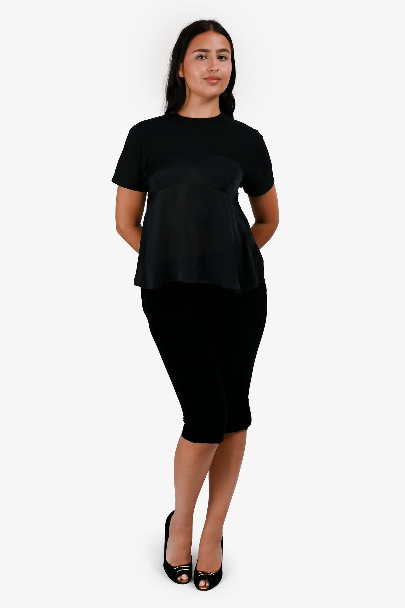 Christian Dior Black Velvet Capris Size 6 US