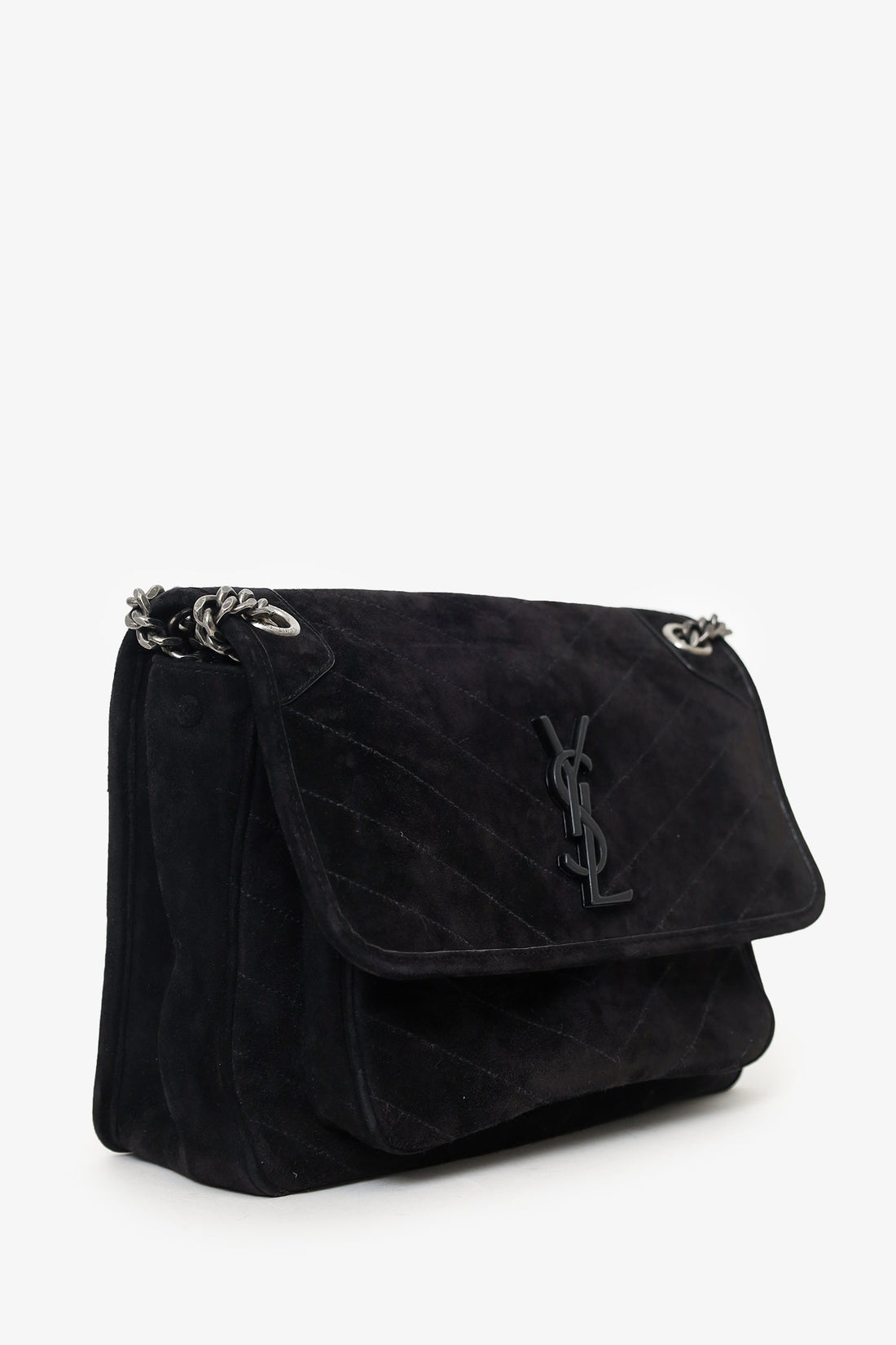 Saint Laurent Black Suede Medium Niki Shoulder Bag