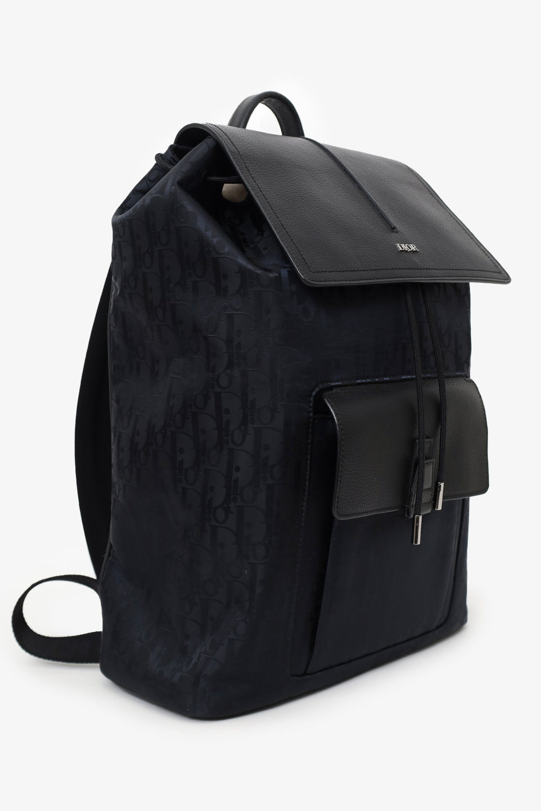 Christian Dior 2022 Navy/Black Leather/Nylon Motion Oblique Backpack