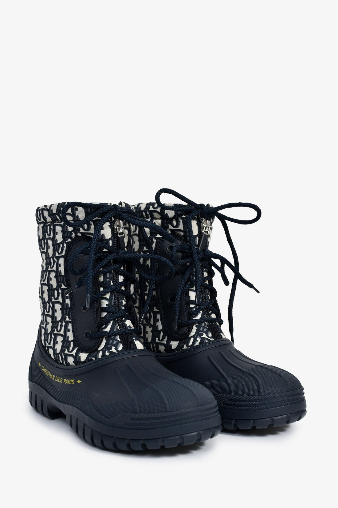 Christian Dior Blue Oblique D-Venture Jacquard Boots Size 37.5