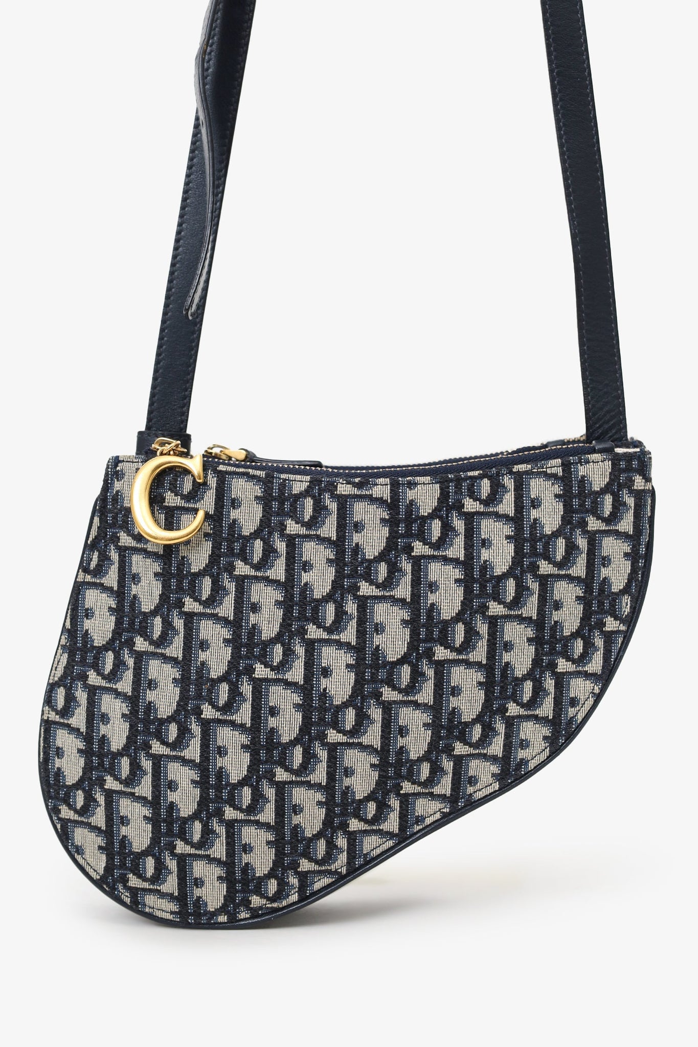 Christian Dior 2019 Oblique Canvas Saddle Triple Zip Crossbody bag