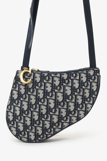Christian Dior 2019 Oblique Canvas Saddle Triple Zip Crossbody bag