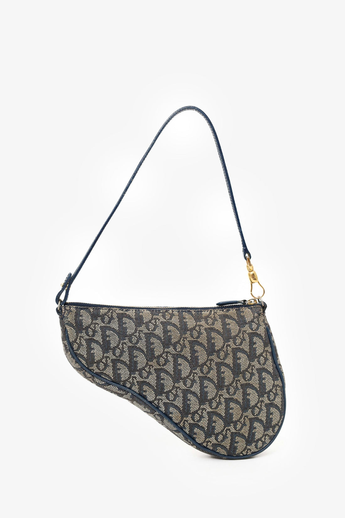 Christian Dior Blue Diorissimo Canvas Saddle Pochette