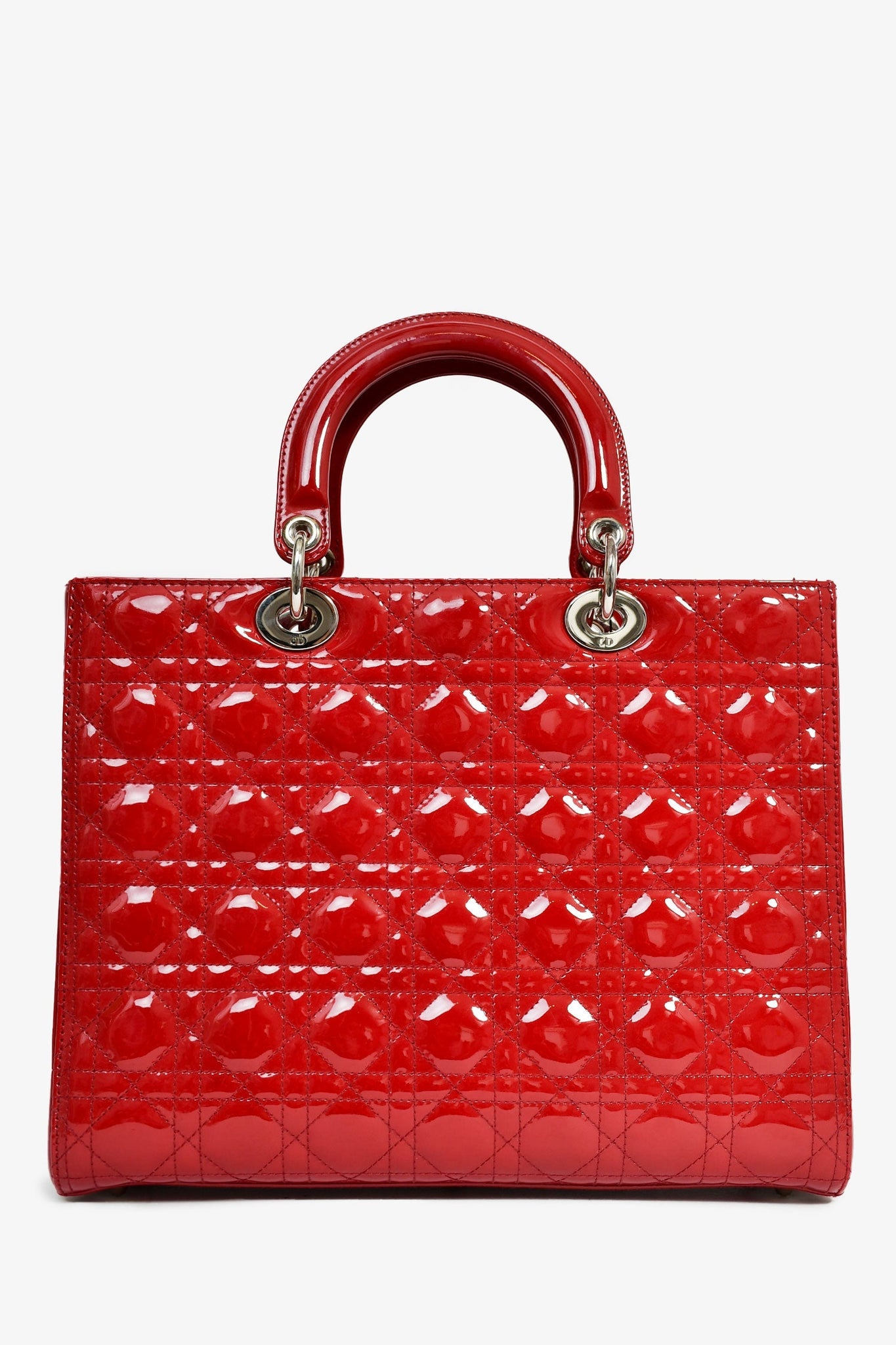 Christian Dior 2011 Red Patent Leather Large Lady Dior