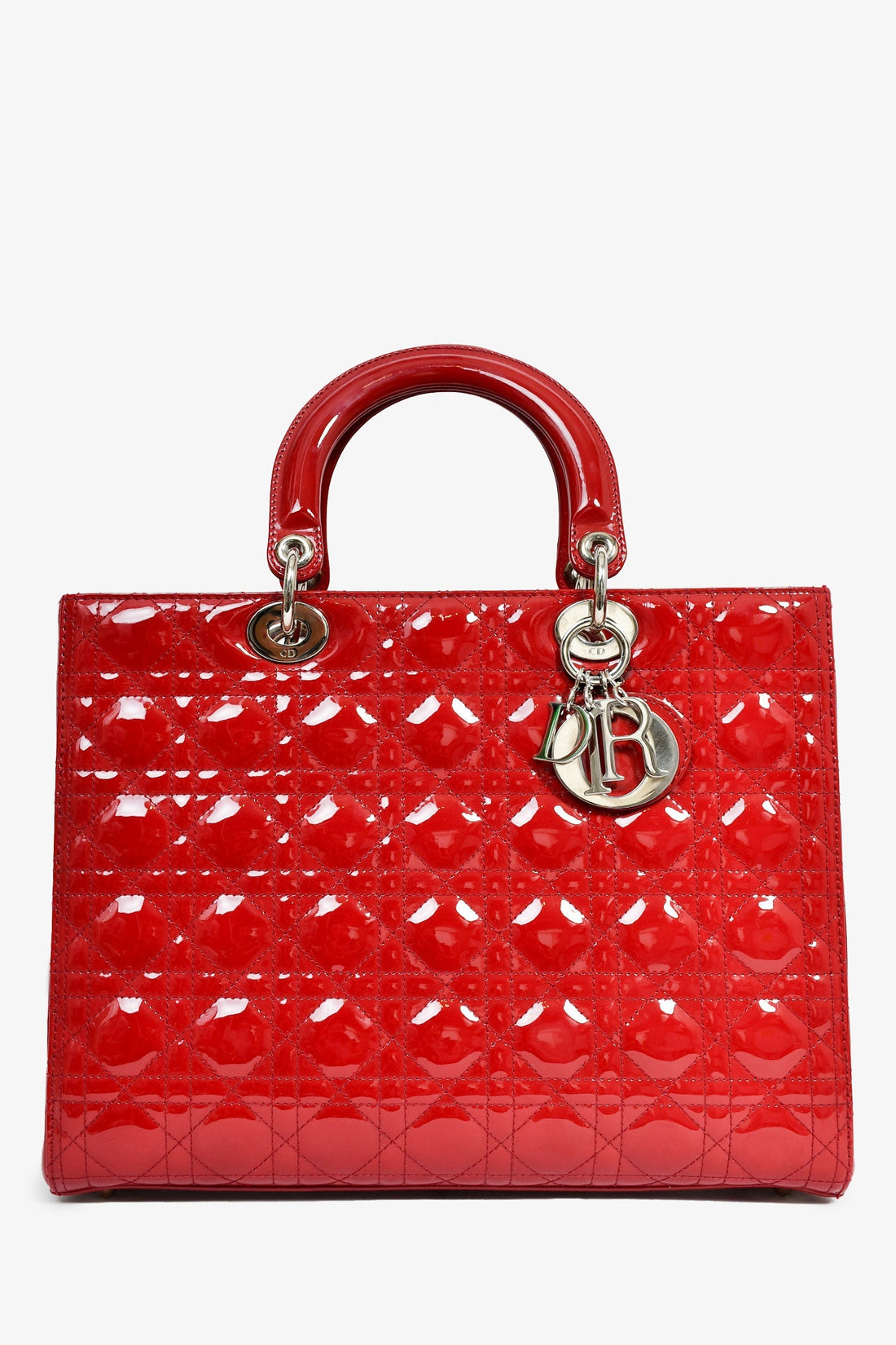 Christian Dior 2011 Red Patent Leather Large Lady Dior