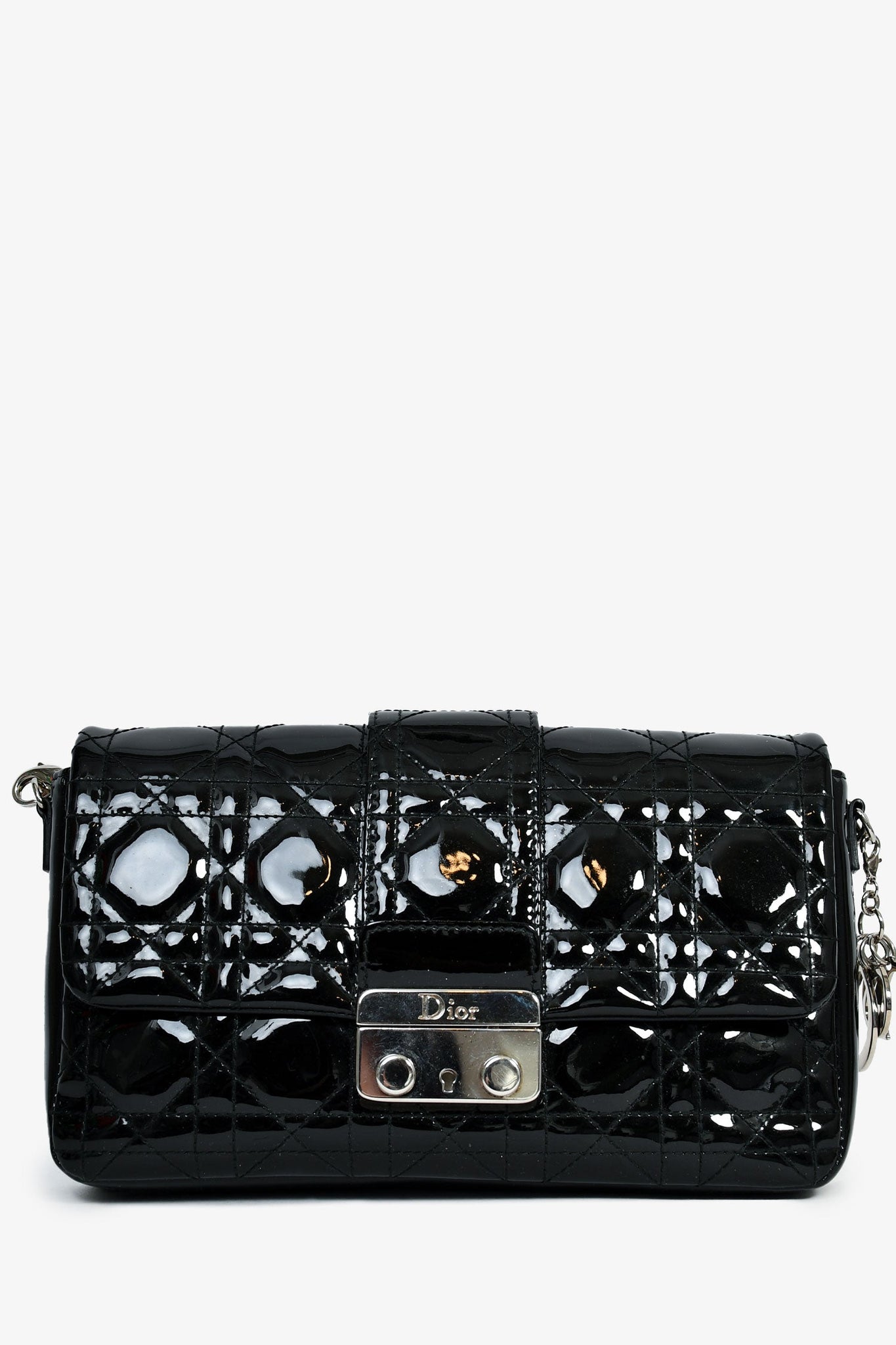 Christian Dior Black Patent Leather 'Miss Dior' Crossbody Bag