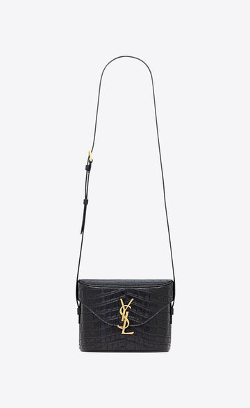 June Box Bag In Crocodile Embossed Leather