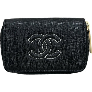 Chanel Caviar Skin Coin Case Black