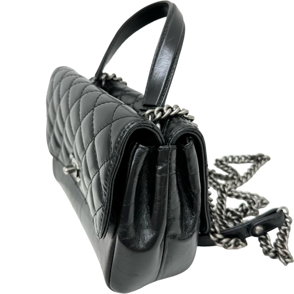 Chanel Calfskin 2WAY Shoulder Bag Black