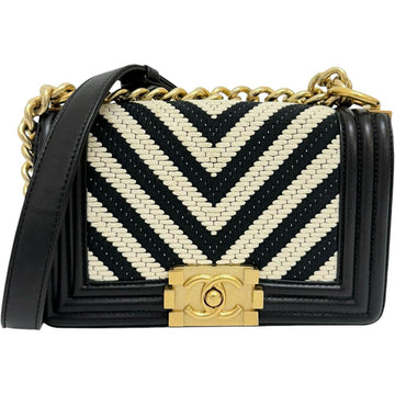 Chanel Boy V-Stitch Leather Shoulder Bag