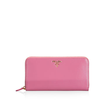 Prada Peony Pink Portafogolio Lampo Wallet
