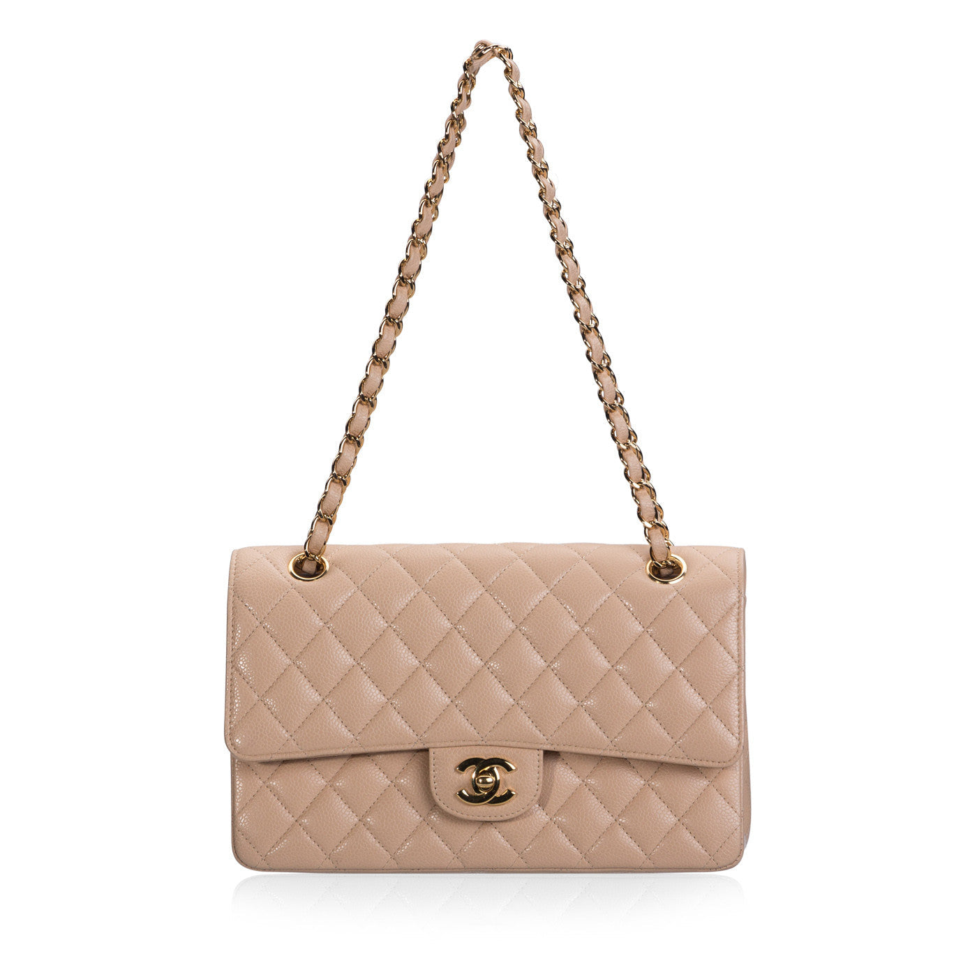 Chanel Beige Caviar Classic Flap Bag