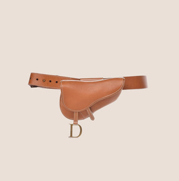 CHRISTIAN DIOR 2003 TAN SADDLE BELT BAG