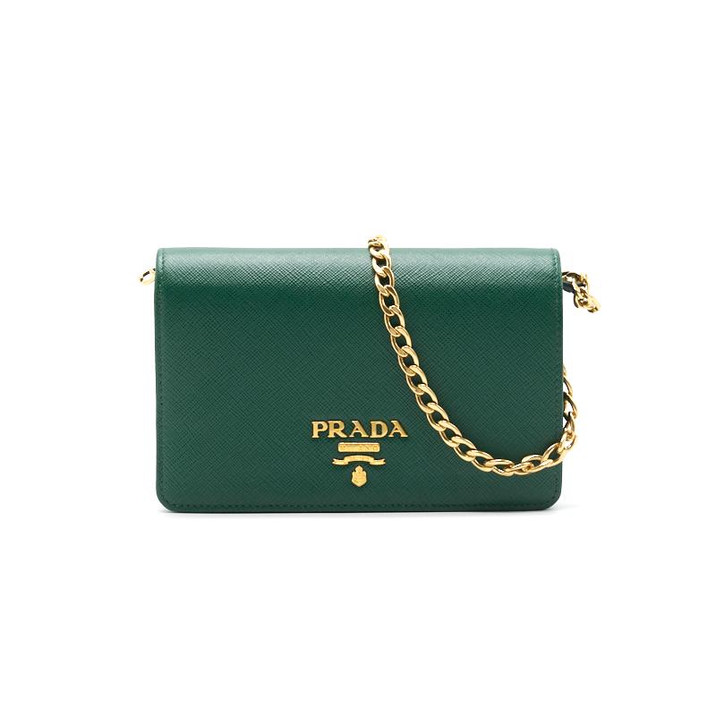 Prada Saffiano Leather Lux Shoulder Bag in Biliardo