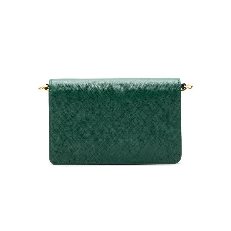 Prada Saffiano Leather Lux Shoulder Bag in Biliardo