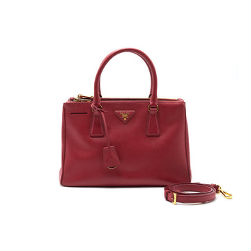 Prada Fuoco Saffiano Lux Leather Medium Double Zip Tote