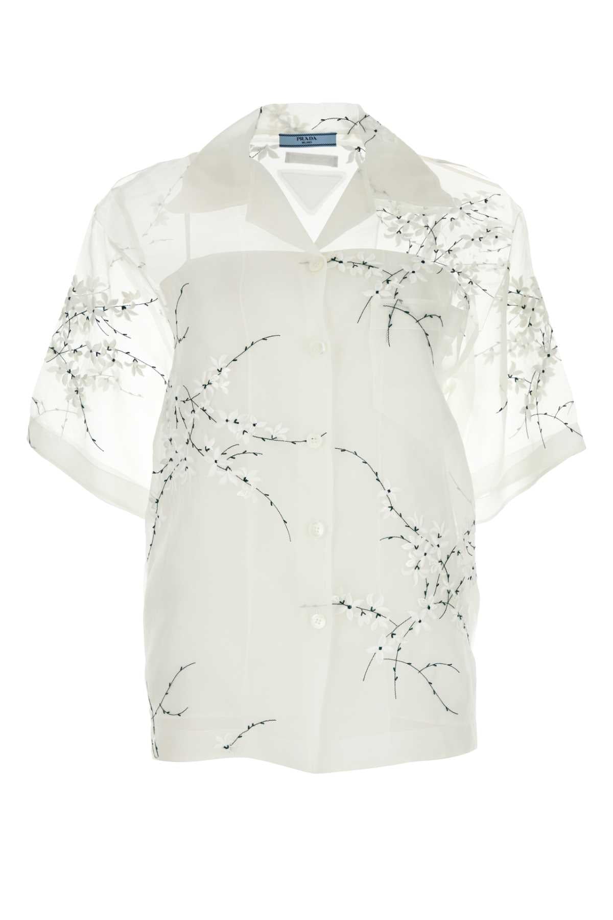 PRADA Silk Blend See-Through Shirt for Women