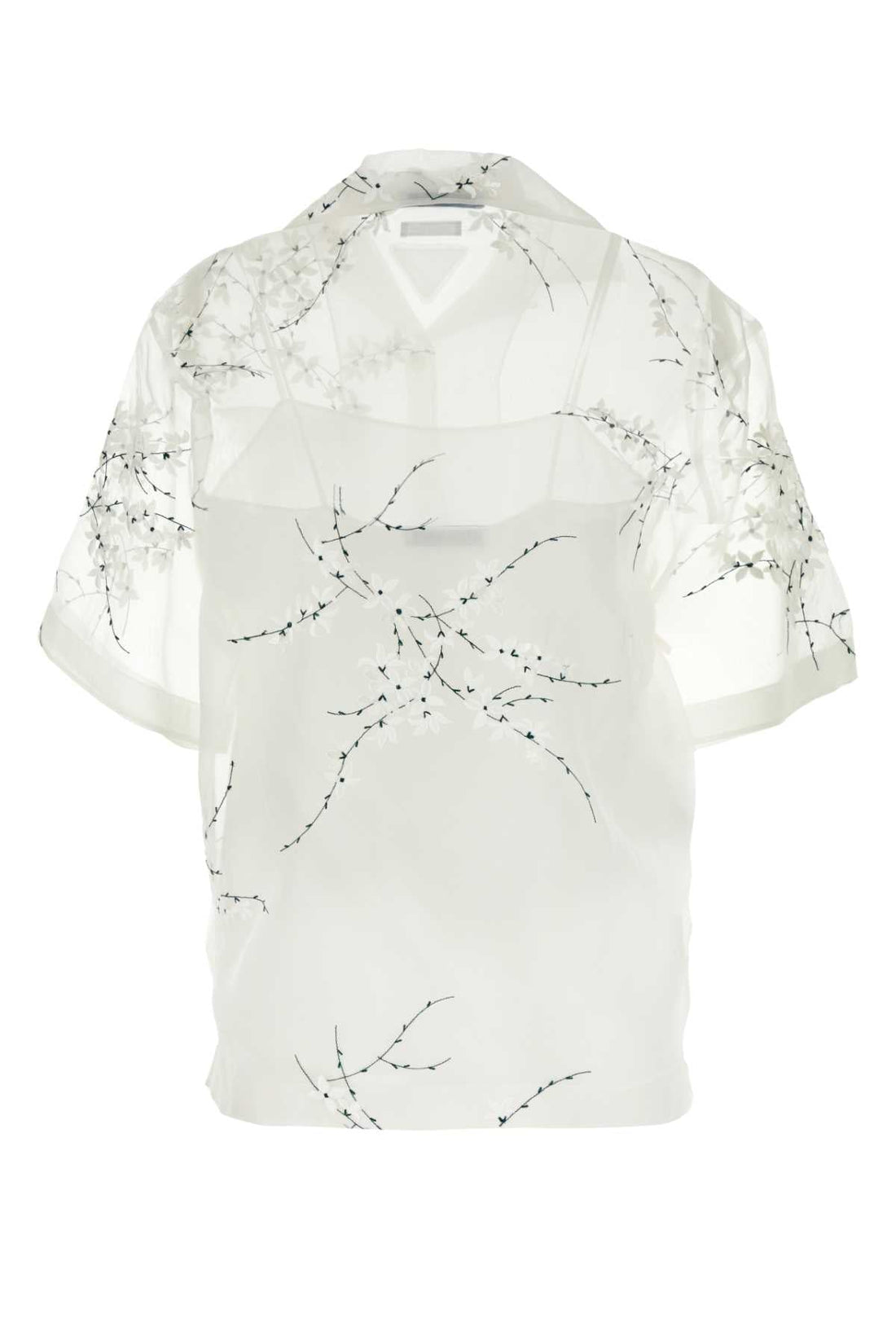 PRADA Silk Blend See-Through Shirt for Women