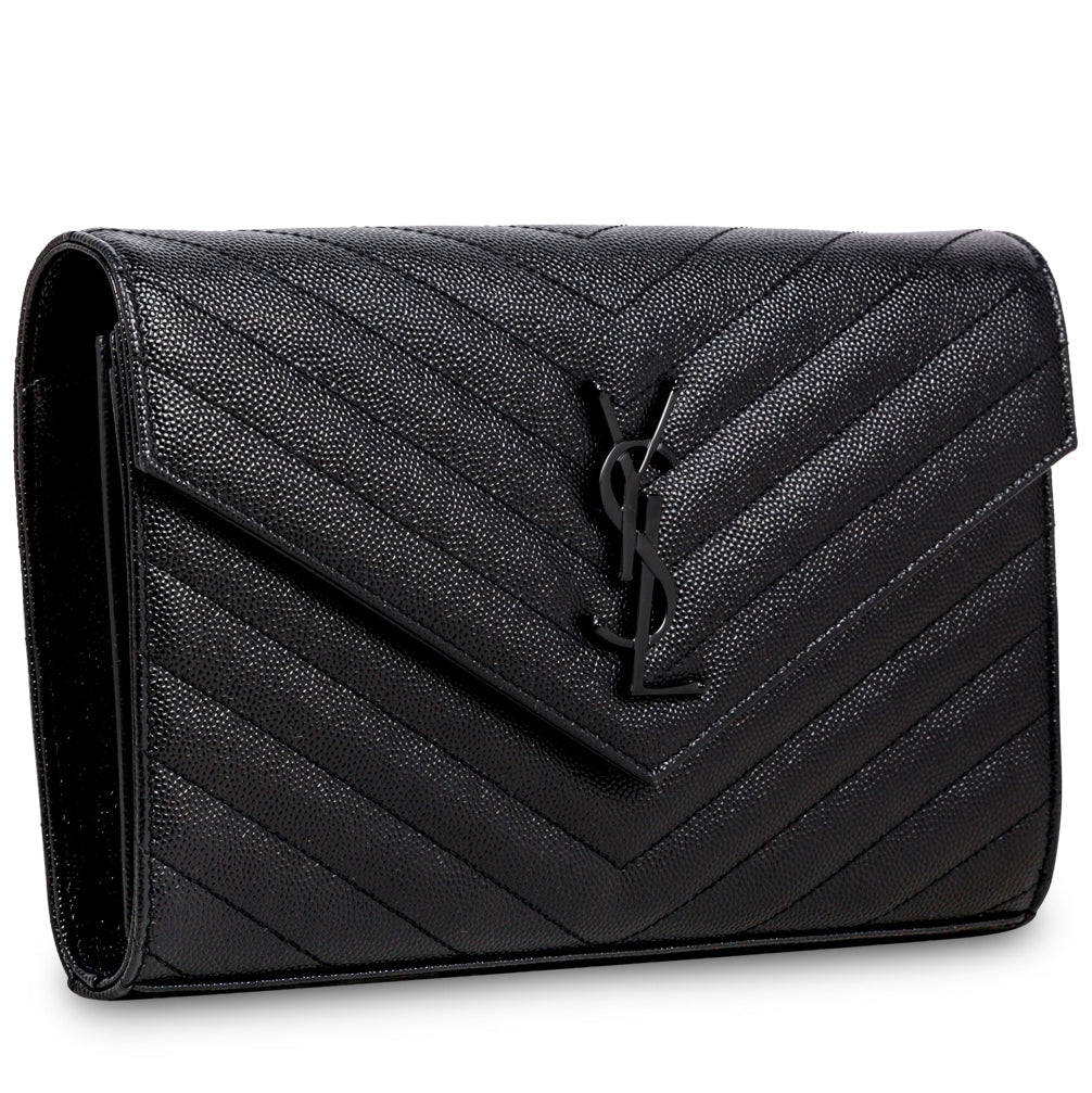 Yves Saint Laurent Monogram Envelope Wallet on Chain