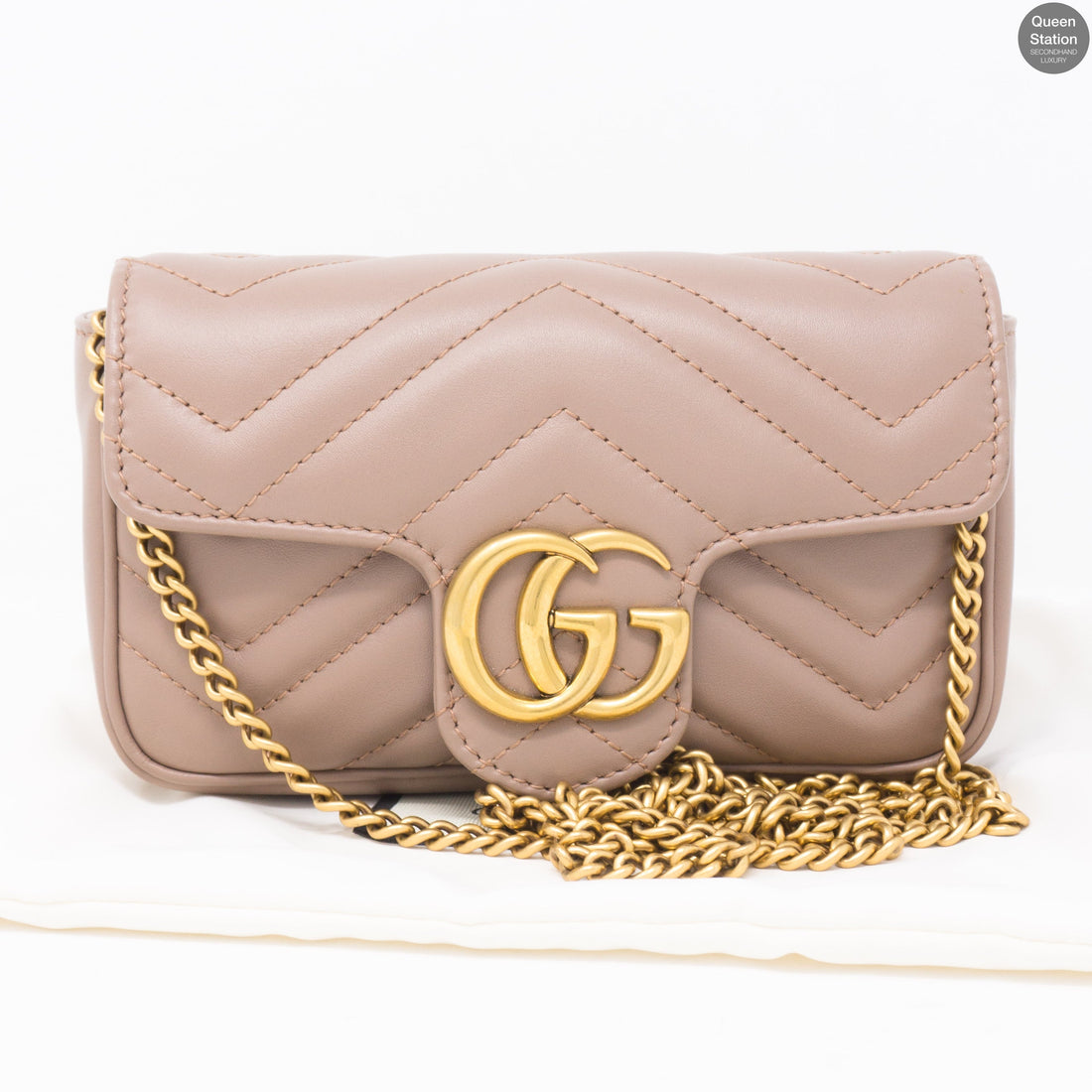 Gucci GG Marmont Flap Matelassé Super Mini Dusty Pink