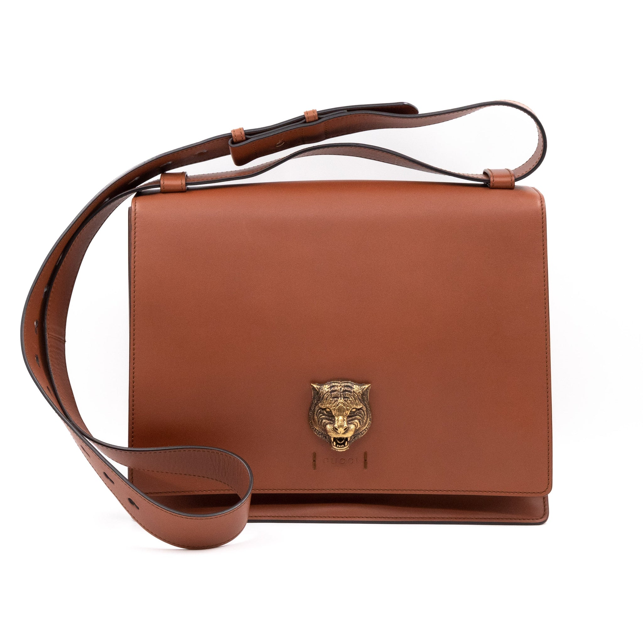 Gucci Animalier Messenger Bag Brown Leather