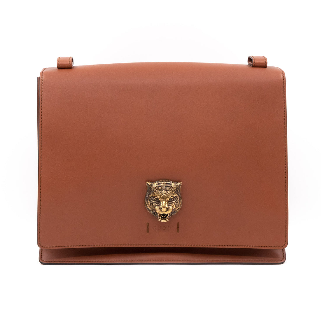 Gucci Animalier Messenger Bag Brown Leather