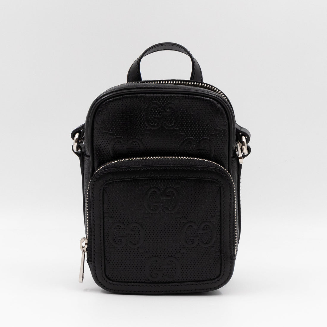 Gucci GG Embossed Mini Bag Black Leather