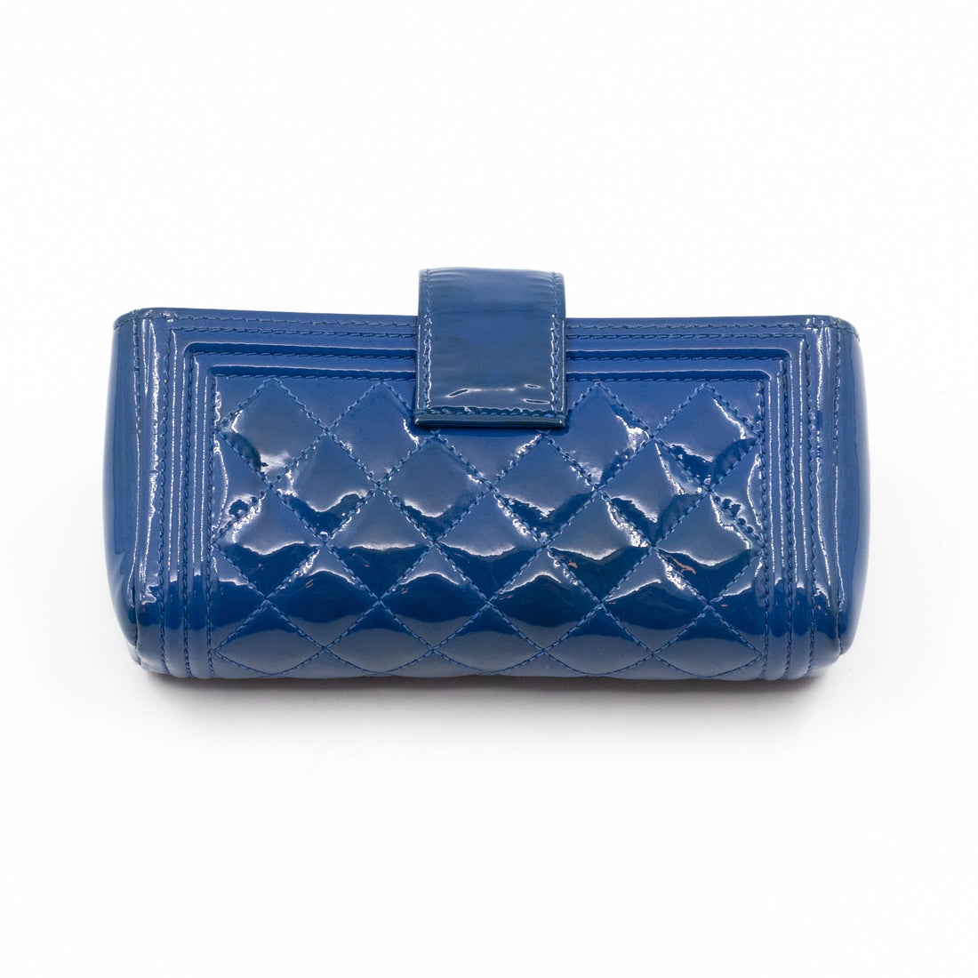 Mini Phone Holder Blue Patent Leather