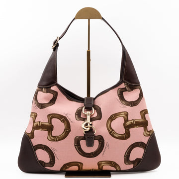 Gucci Jackie O Bouvier Medium Hobo Horsebit Canvas