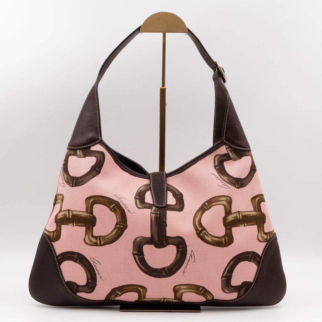 Gucci Jackie O Bouvier Medium Hobo Horsebit Canvas