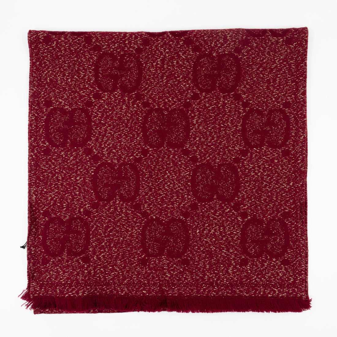 Gucci GG Jacquard Knitted Lady Nest Lux Scarf Red & Gold