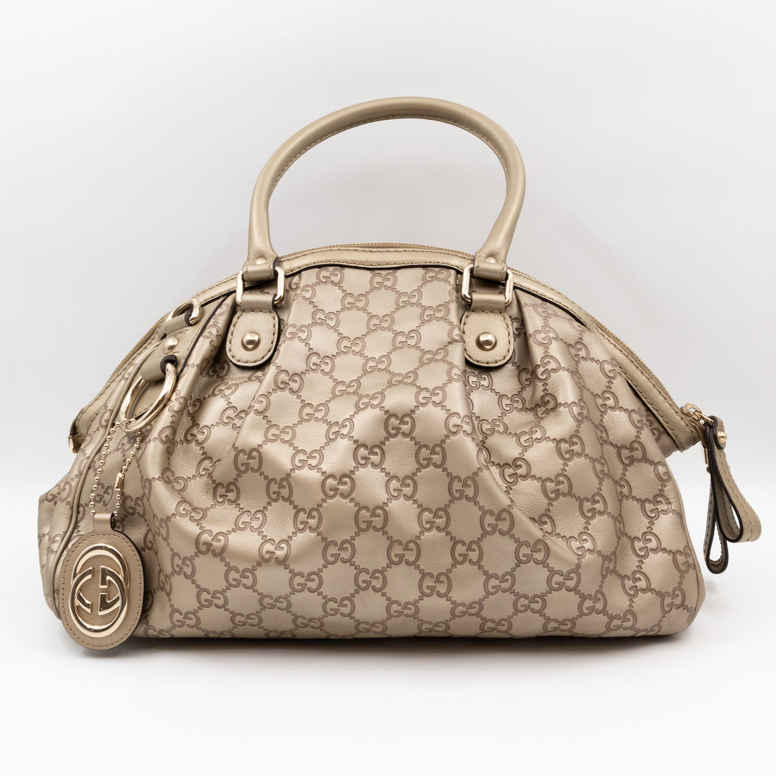 Gucci Sukey Boston Two-way Shoulder Bag Guccissima Leather Champagne