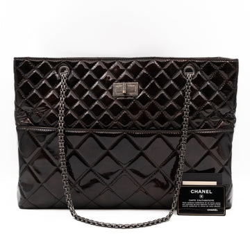 Reissue East West Tote Quilted Burgundy Patent Leather