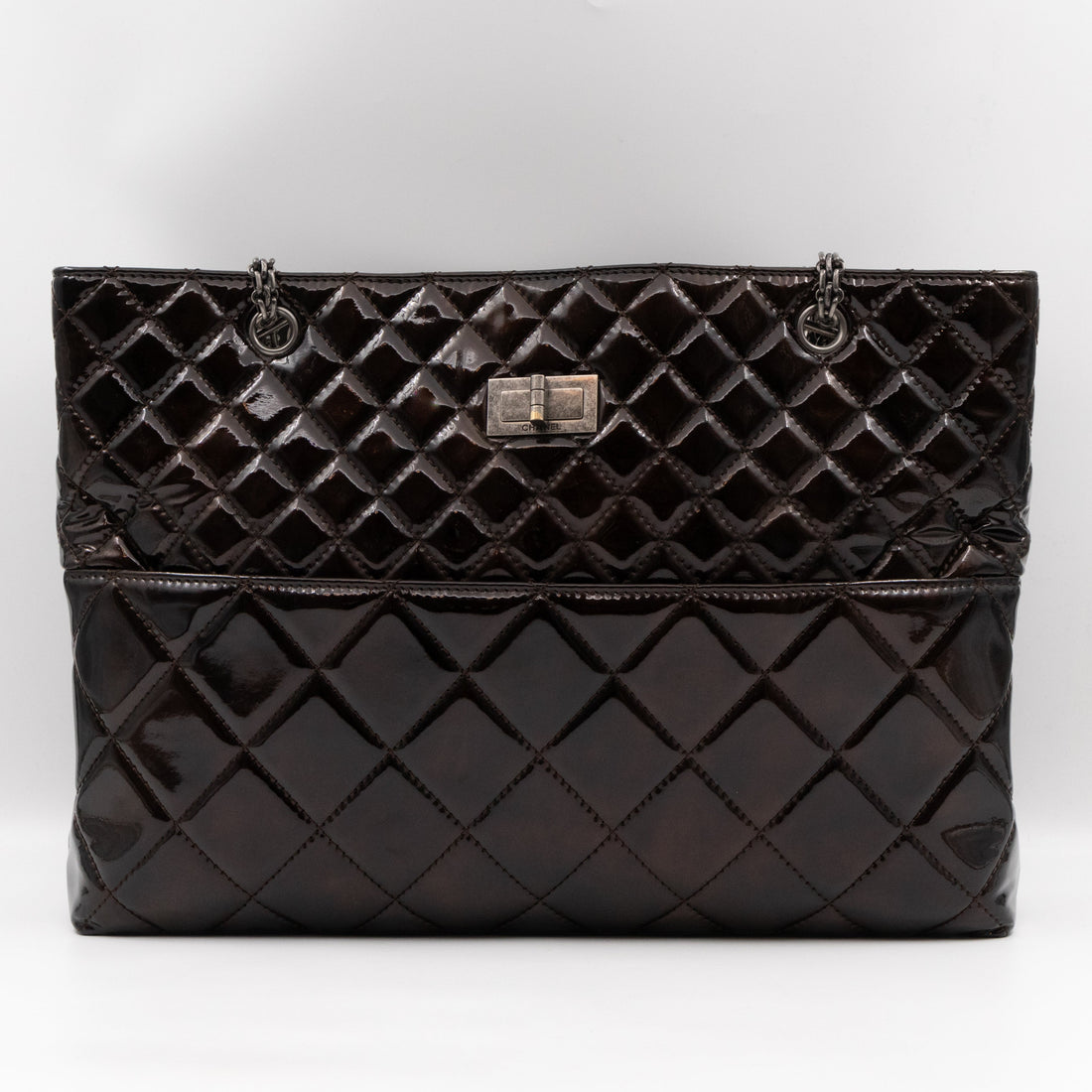 Reissue East West Tote Quilted Burgundy Patent Leather