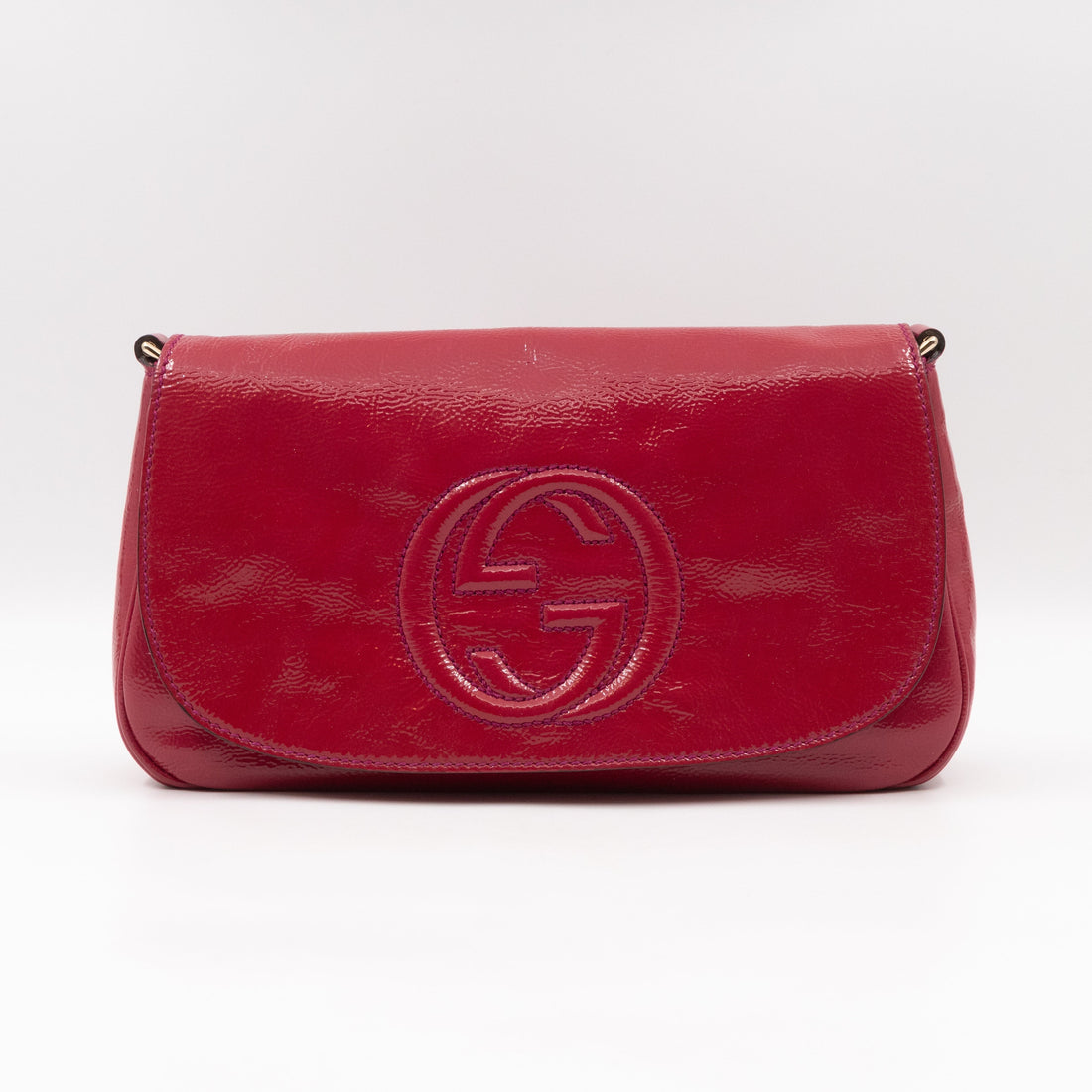Gucci Soho Medium Flap Chain Bag Fuchsia Patent Leather
