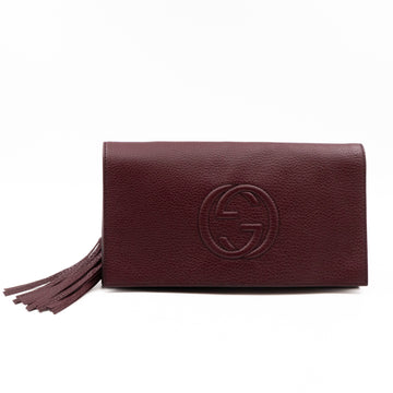 Gucci Soho Clutch Burgundy Leather