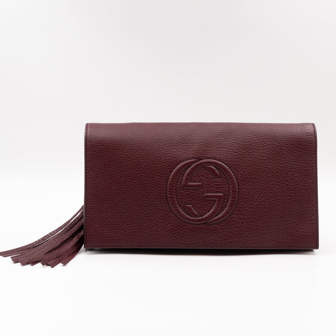 Gucci Soho Clutch Burgundy Leather