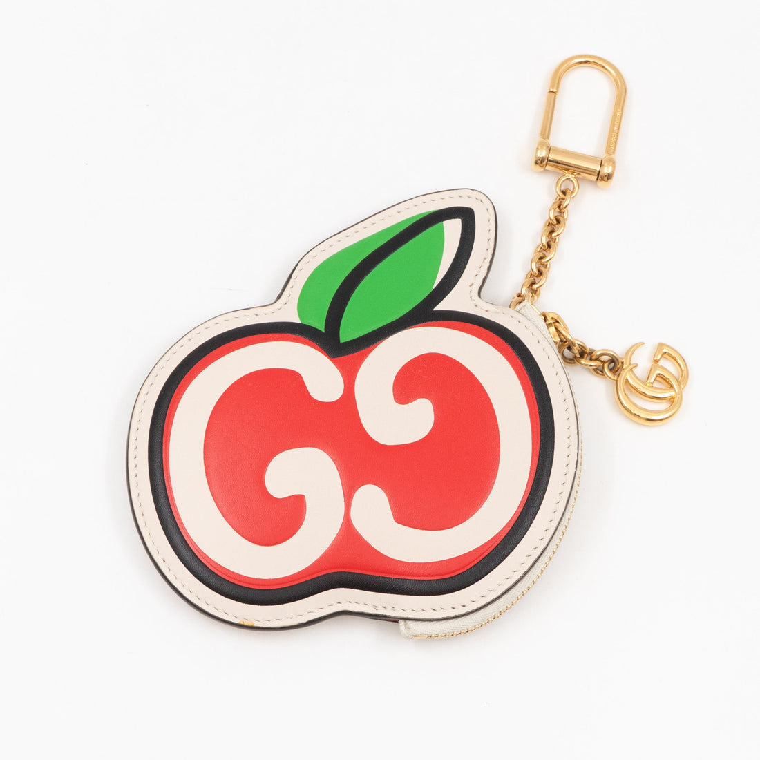 Gucci Apple Coin Purse White & Red Leather