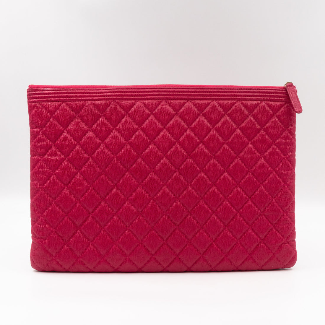Boy O Case Clutch Large Pink Caviar Leather