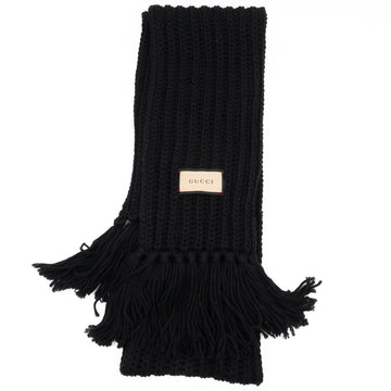 Gucci Knit Scarf Black Wool