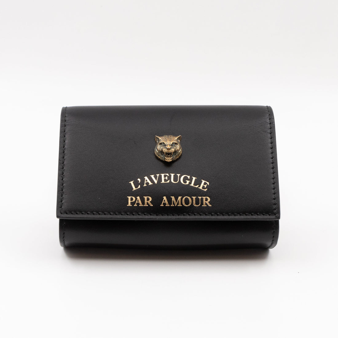 Gucci Animalier L'Aveugle Par Amour Mini Crossbody Bag Black Leather