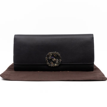 Gucci Broadway Clutch Black Leather with Crystals