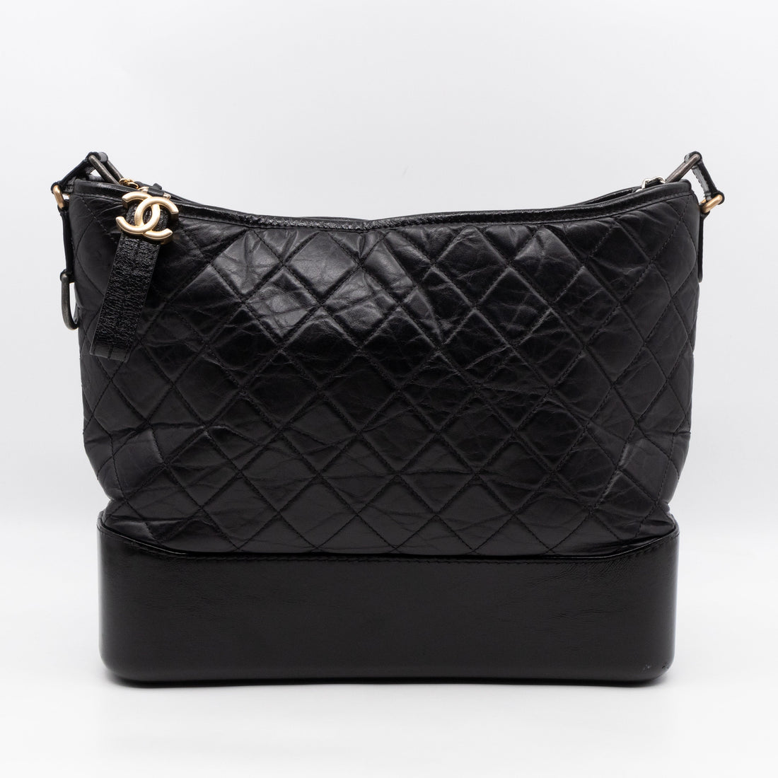 Gabrielle Hobo Maxi Black Calfskin Leather
