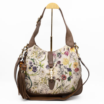 Gucci Jackie Two-way Shoulder Bag Floral Canvas